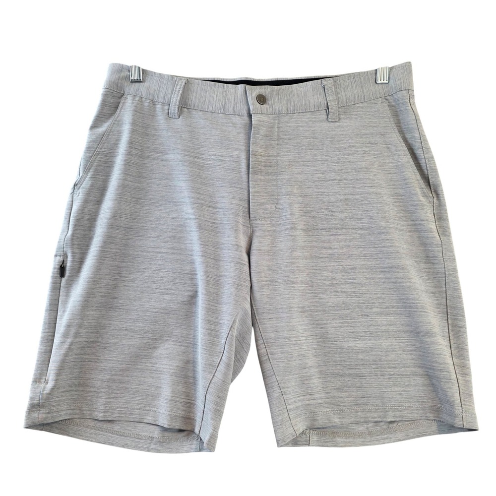 BYLT Premium Basics Mens Kinetic Short Stone Grey Heathered Golf Shorts Large